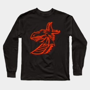 Neon red dragn Long Sleeve T-Shirt